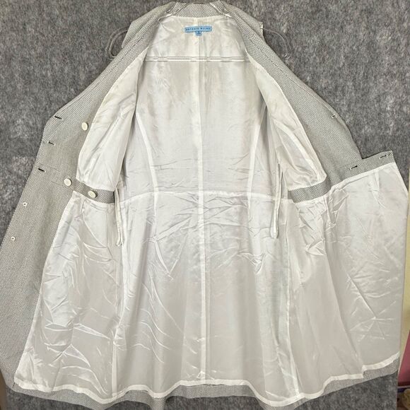 Antonio Melani Sleeveless Wrap Dress Collar Blk White Micro Pattern Work Career - Picture 4 of 12